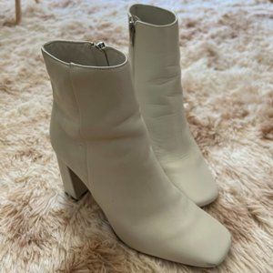 Marc Fisher White Ankle Booties